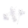 Silver Color Plated Brass Post Earring Findings X-EC593-NFS-2