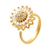 Flower Rotatable Finger Ring for Women RJEW-U035-01G-02-4