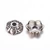 6-Petal Tibetan Style Alloy Flower Bead Caps TIBE-S220-AS-NR-2