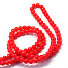 Baking Paint Imitation Jade Glass Round Bead Strands DGLA-Q021-6mm-05-3