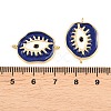 Brass Enamel Blue Evil Eye Links Connector Charms KK-Z146-12G-3