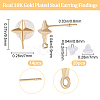 14Pcs Brass Star Stud Earring Findings KK-BBC0009-47-2