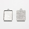 Rectangle Tibetan Style Alloy Pendant Cabochon Settings PALLOY-K109-29AS-RS-2