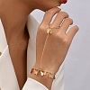 Iron Butterfly Ring Bracelet BJEW-C054-03G-1
