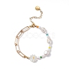 Sunflower Natural Shell Beads Bracelet BJEW-TA00027-1