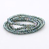 Full Rainbow Plated Faceted Rondelle  Glass Beads Strands GLAA-A024A-FR05-2