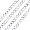 Non-Tarnish 3.28 Feet 304 Stainless Steel Curb Chains X-CHS-F006-04A-P-1