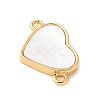Brass Pave Natural White Shell Connector Charms KK-S522-03H-G-2