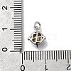 Rhombus Brass with Glass Charms KK-G525-02P-01-3
