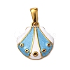 Ocean 304 Stainless Steel Enamel Pendants STAS-P395-01C-G-1