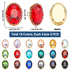 AHADEMAKER 36Pcs 18 Colors Sew on Rhinestone RGLA-GA0001-03-2
