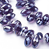 Electroplate Glass Faceted Teardrop Beads Strands EGLA-D014-11-3