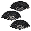 Plastic & Lace Folding Fan AJEW-WH0709-241B-1