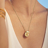 1pc Brass Chain with Alloy Letter Pendants Necklaces NJEW-LP0001-41G-G-4