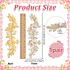 Brass Rhinestone Cloth Patches PATC-WH0031-003G-01-2