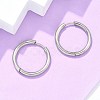 Tarnish Resistant 304 Stainless Steel Huggie Hoop Earrings EJEW-F111B-23mm-P-5