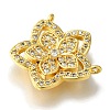 Flower Rack Plating Brass Micro Pave Clear Cubic Zirconia Pendant KK-H485-15G-2