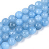 Dyed Natural White Jade Beads Strands G-T139-8mm-60-15-4