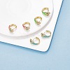Cubic Zirconia Snake Hoop Earrings with Enamel EJEW-SZ0001-87B-2