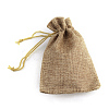 Polyester Imitation Burlap Packing Pouches Drawstring Bags ABAG-R005-14x10-15-2
