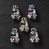 UV Plating Rainbow Iridescent Acrylic Beads OACR-H015-08-2