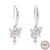 Rhodium Plated 925 Sterling Silver Earring Hooks STER-D035-33P-3