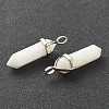 Natural White Jade Pointed Pendants G-M378-01P-A12-3