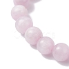 Round Natural Kunzite Beads Stretch Bracelets for Women BJEW-JB12235-3