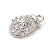 Christmas Theme Brass Micro Pave Cubic Zirconia Charms KK-P278-11P-2