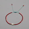 Adjustable Glass Seed Bead Braided Bead Bracelets for Women VT9382-18-1