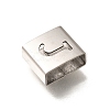 Letter Style 304 Stainless Steel Square Slide Charms STAS-L132-11J-2