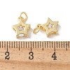 Brass Micro Pave Clear Cubic Zirconia Pendants KK-Q031-19G-01-3