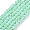 Electroplate Opaque Solid Color Glass Beads Strands EGLA-A044-P1mm-L14-1