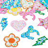 8 Bags 4 Colors  Polyester Embroider Self-adhesion Thread Iron on/Sew On Patches PATC-TA0001-51-2
