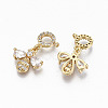 Brass Micro Pave Cubic Zirconia Pendants X-KK-S359-009-RS-2