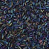 Metallic Colours Glass Bugle Beads SEED-N005-001-D04-3