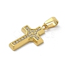 Ion Plating(IP) 304 Stainless Steel Micro Pave Cubic Zirconia Pendants STAS-Z107-08G-12-2