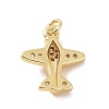 Brass Micro Pave Cubic Zirconia Charms X-KK-C012-42G-2