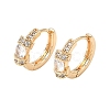 Brass Micro Pave Cubic Zirconia Hoop Earrings KK-CBAD29A-05G-4