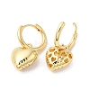 Rack Plating Brass Heart Dangle Hoop Earrings EJEW-R150-06G-2