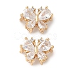 Brass Micro Pave Clear Cubic Zirconia Beads KK-G531-03G-1