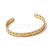 201 Stainless Steel Open Cuff Bangles for Women BJEW-Z162-01G-4