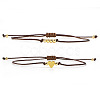 2Pcs 2 Styles Bohemian Brass Beads Braided Bead Bracelets BT1454-8-1