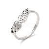 Non-Tarnish 304 Stainless Steel Hollow Wings Adjustable Ring for Women LS-RJEW-L107-033P-1