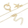 Bohemian Summer Beach Style 18K Gold Plated Shell Shape Initial Pendant Necklaces IL8059-17-3