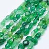 Natural Dyed & Heated Green Agate Beads Strands G-K203-41-1