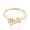 Flower Brass Micro Pave Cubic Zirconia Cup Peg Ring Settings KK-N274-15G-2