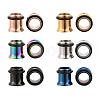 12Pcs 6 Colors 316 Surgical Stainless Steel Screw Ear Gauges Flesh Tunnels Plugs STAS-YW0001-15-2