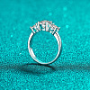 Rhodium Plated 925 Sterling Silver Pave 8.2x4.9mm Moissanite Finger Rings WG3C802-14-3