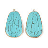 Dyed Synthetic Turquoise Teardrop Big Pendants TURQ-T004-23-1
